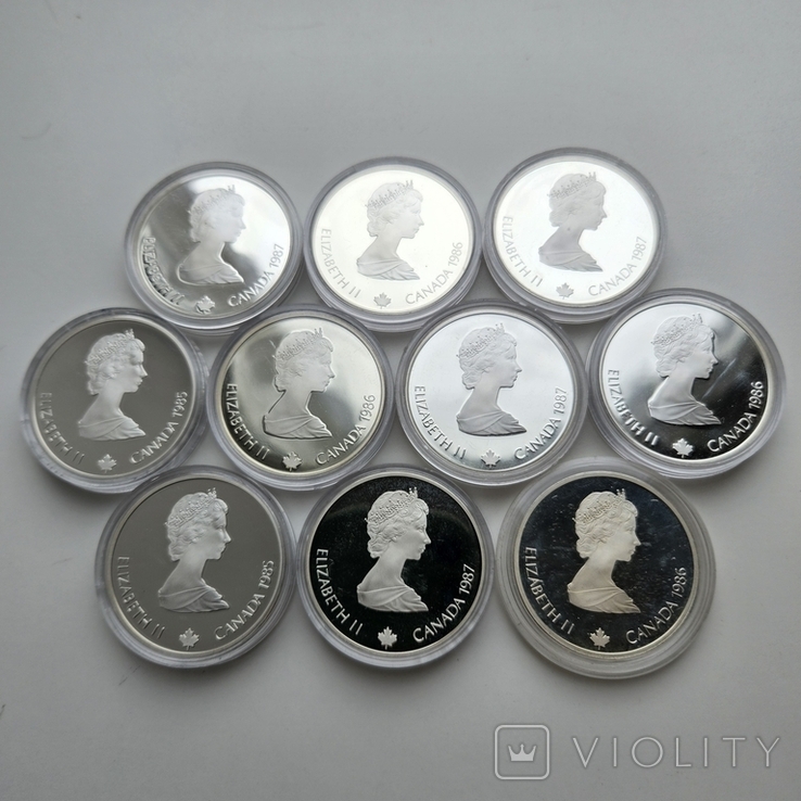 20 долларов Канада Олимпийские игры в Калгари набор 10 монет полный набор, фото №8