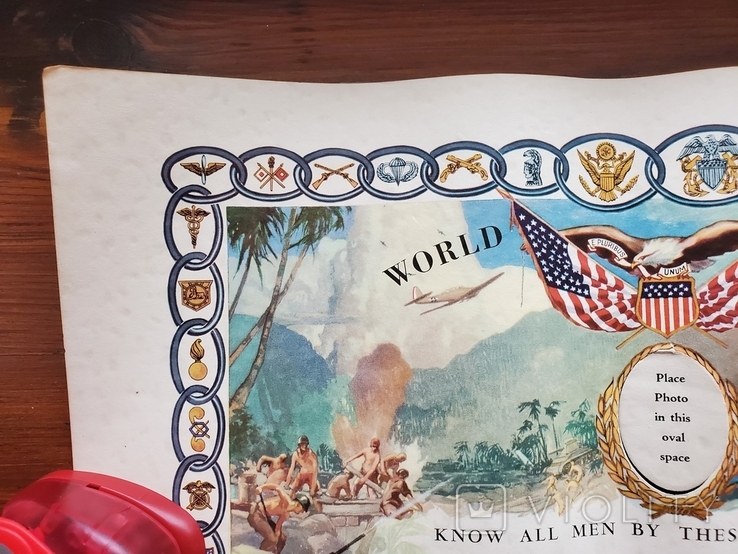 Памятный сертификат США WW2 1945, фото №3