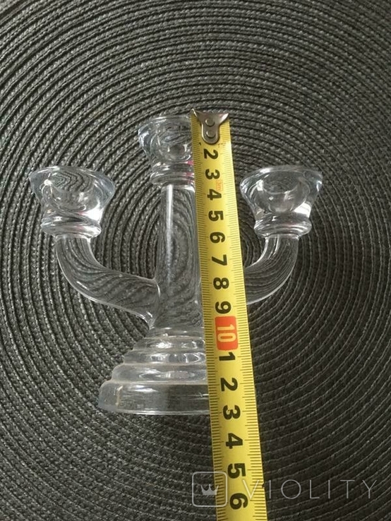 Підсвічник скляний на 3 свічки діаметр 2 см під свічку, фото №3