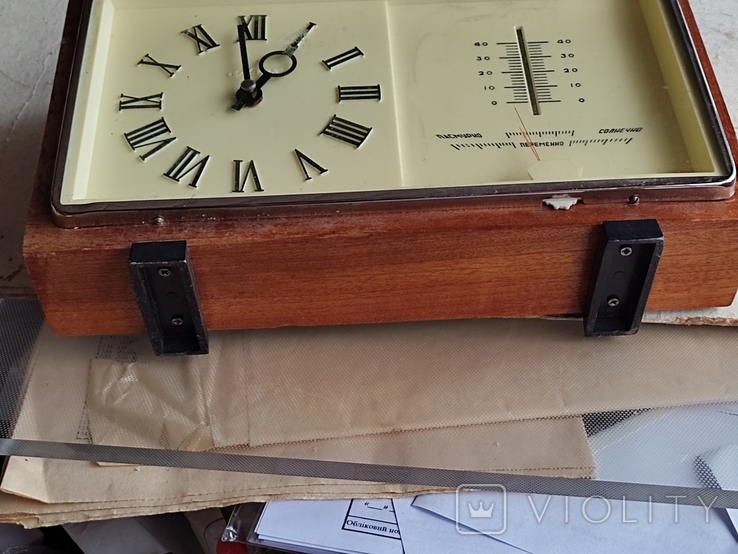 Вінтаж. Годинник-маяк з барометром і термометром. СРСР.. 70-ті роки, фото №9