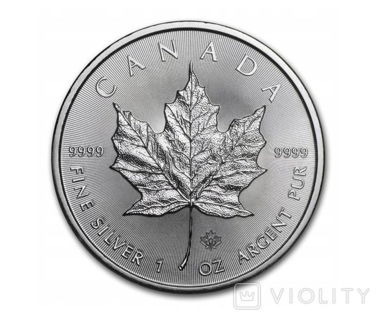 20 штук срібна монета Канадскький кленовий лист, фото №3