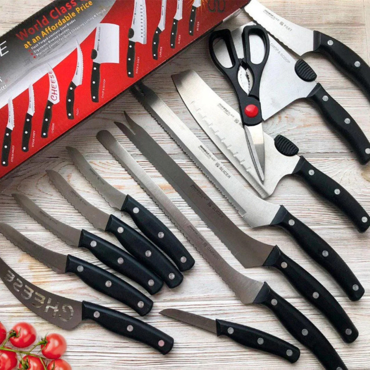 Набір кухонних ножів із нержавіючої сталі 13 in 1, фото №2