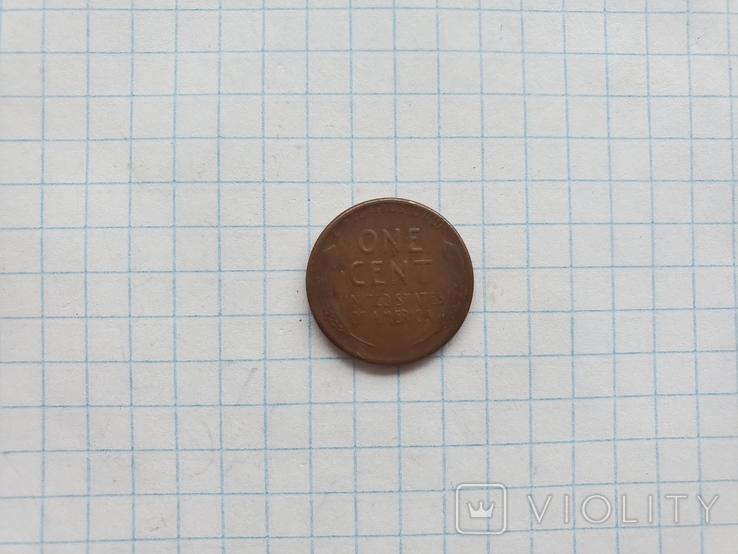 1 cent цент 1945 D США USA, фото №5