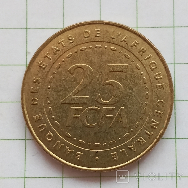 Центральная Африка 25 франков 2006 год, фото №2