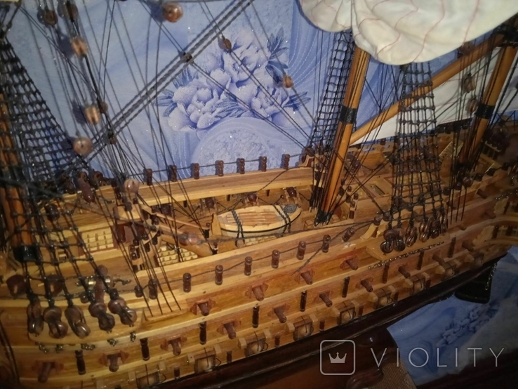 Інтер'єрний дерев'яний корабель парусний, фото №5