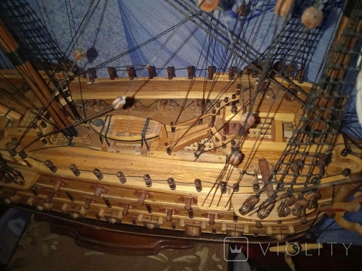 Інтер'єрний дерев'яний корабель парусний, фото №6