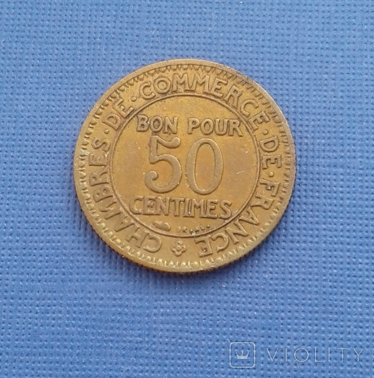 Франция 50 сантимов 1924 год, фото №4