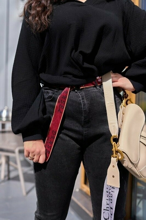 Женские черные джинсы батал, фото №5