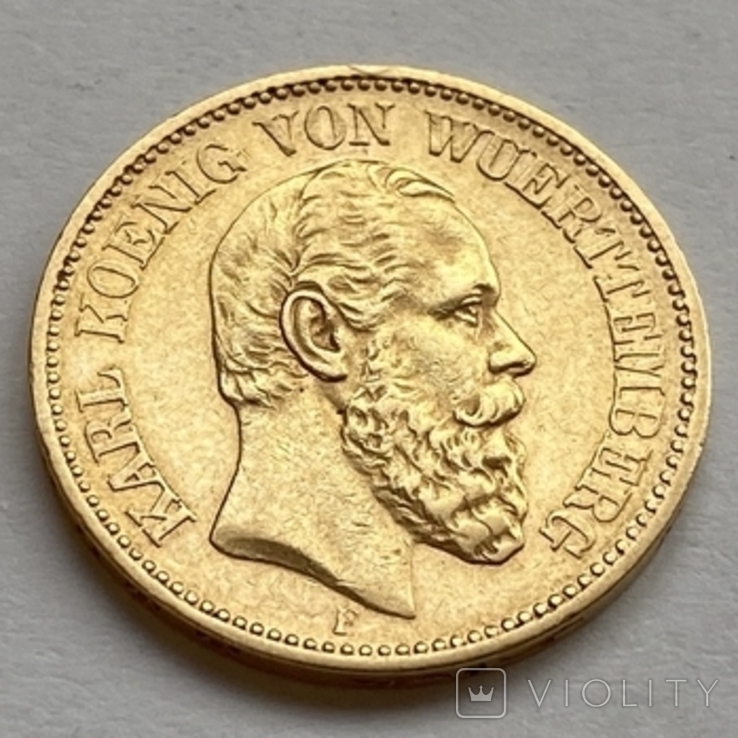 20 марок 1876 г. Вюртемберг, фото №2
