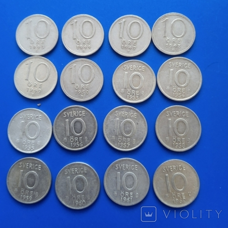 10 оре Швеція (16 монет), фото №5