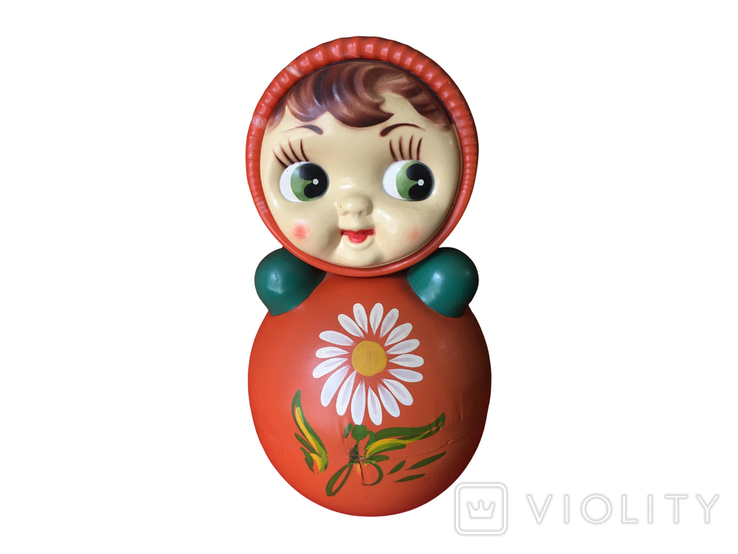Кукла, неваляшка музыкальная СССР - большая 40 см, фото №2