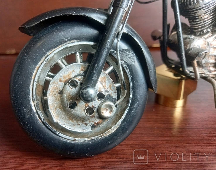 Harley Davidson Вінтажна модель мото металева ручна робота Німеччина 28см, фото №3