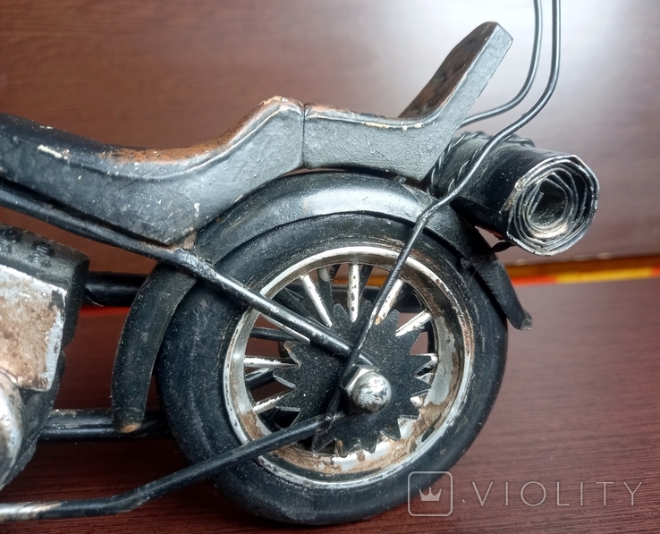 Harley Davidson Вінтажна модель мото металева ручна робота Німеччина 28см, фото №4