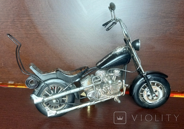 Harley Davidson Вінтажна модель мото металева ручна робота Німеччина 28см, фото №5