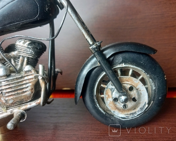 Harley Davidson Вінтажна модель мото металева ручна робота Німеччина 28см, фото №8