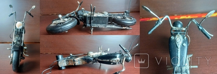 Harley Davidson Вінтажна модель мото металева ручна робота Німеччина 28см, фото №9