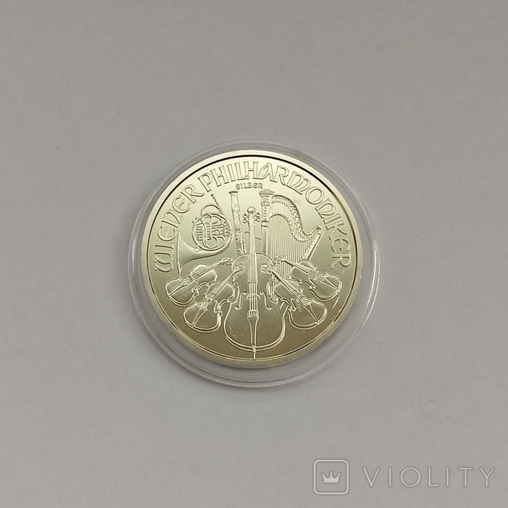 1,5 евро 2014г. Венская филармония, 1 unze 999 silber, фото №4