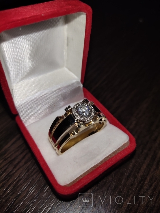 Перстень (кольцо) с бриллиантом, фото №3