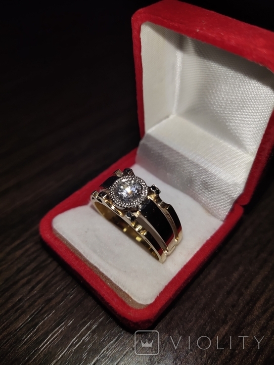 Перстень (кольцо) с бриллиантом, фото №4