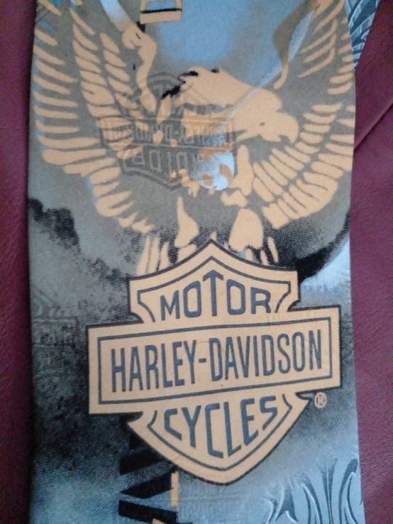 Галстук Big Eagle HARLEY DAVIDSON motor cycles Большой Орёл Харлей Дэвидсон Номер, фото №3