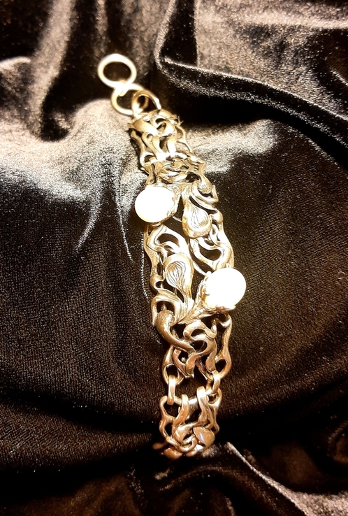 Срібний браслет з перлинами, photo number 3