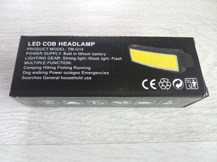 Налобный LED фонарик аккумуляторный с USB, BL-TM-G14, фото №3