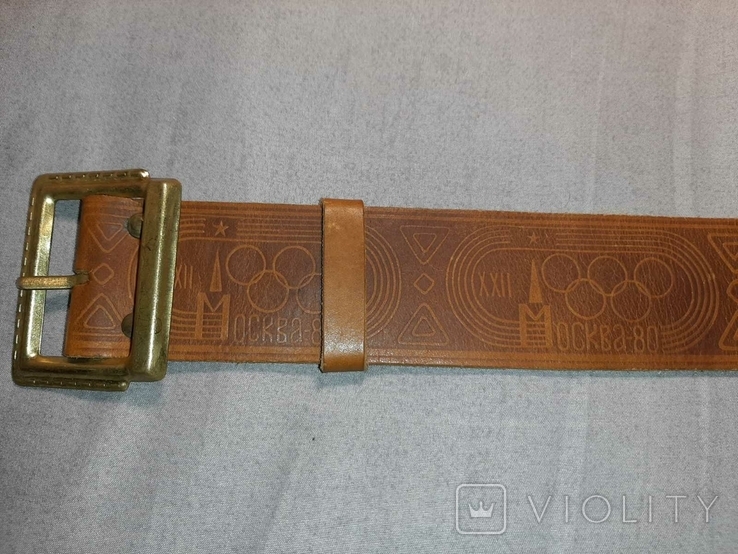 Кожаный ремень олимпиада 80, фото №2