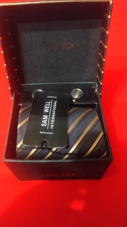 Набір галстук хустинка запонки шпилька, numer zdjęcia 2