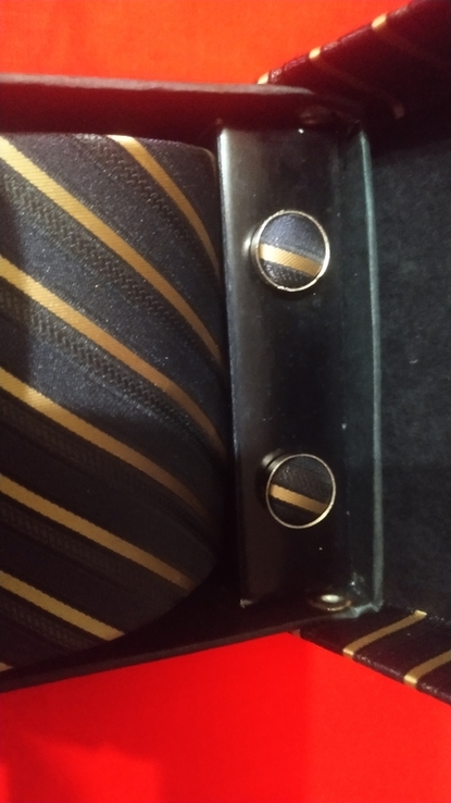 Набір галстук хустинка запонки шпилька, фото №6