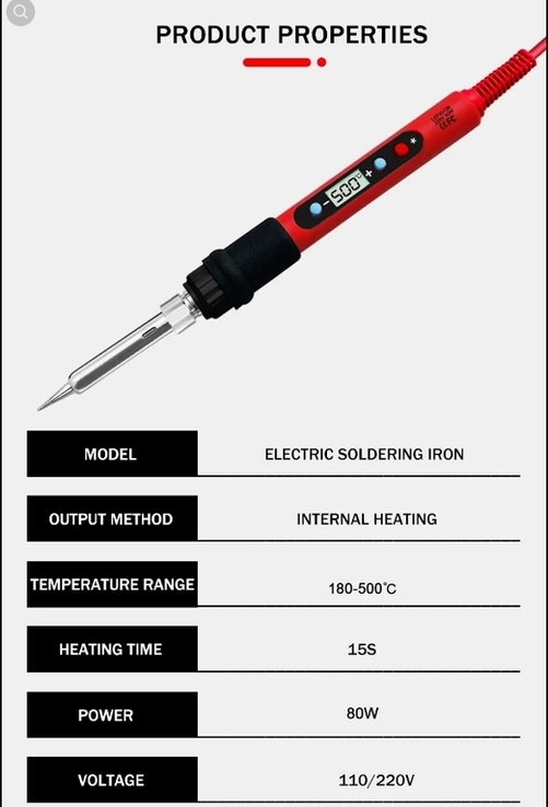 Паяльник 80W Lefavor 936R PID контроль ( термостабілізація) та керамічний змінний нагрівач, фото №10