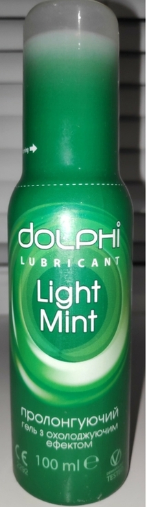 Лубрикант Гель-смазка Dolphi LONG LOVE Light Mint зелёный для продления удовольствия 100 м, фото №2