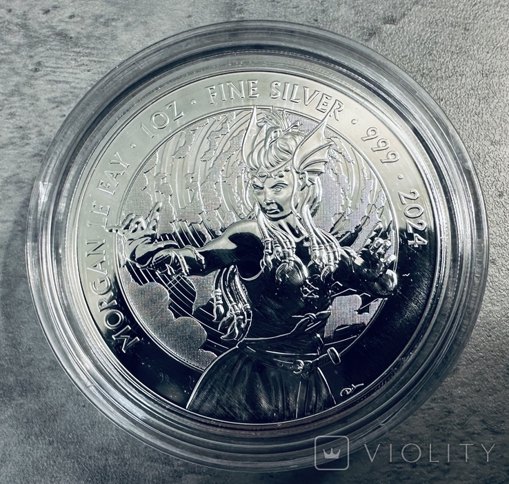 Інвестиційна монета Фея Морґана Morgan le Fay, 2024, 1 унція срібло 999, фото №2