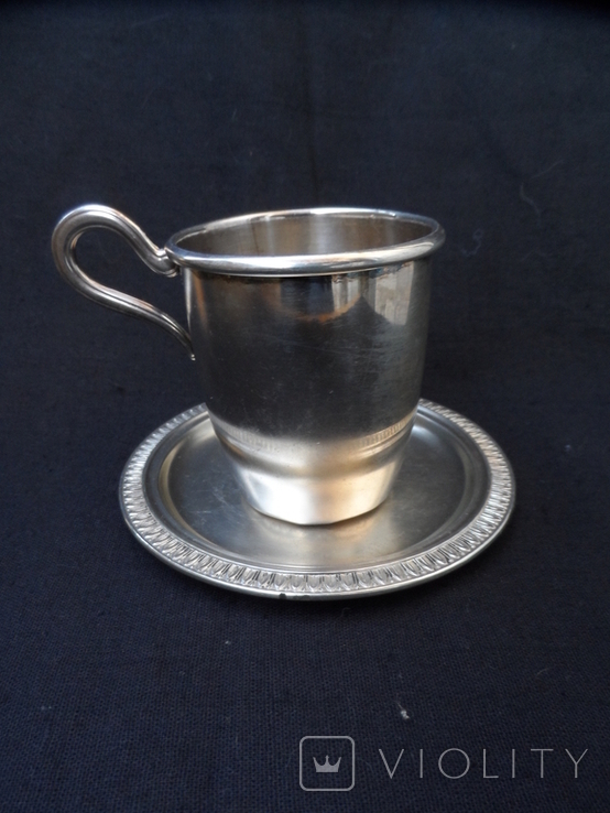 Кофейная пара серебро 800 пр вес 106 гр, фото №12