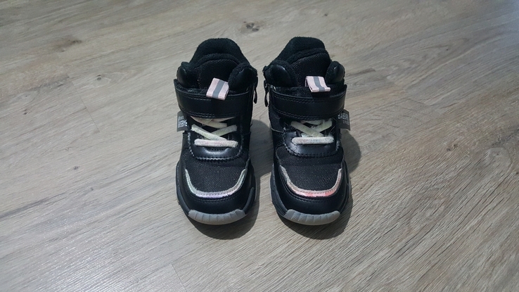 Хайтопы ботинки для девочки утеплённые чёрные, фото №2