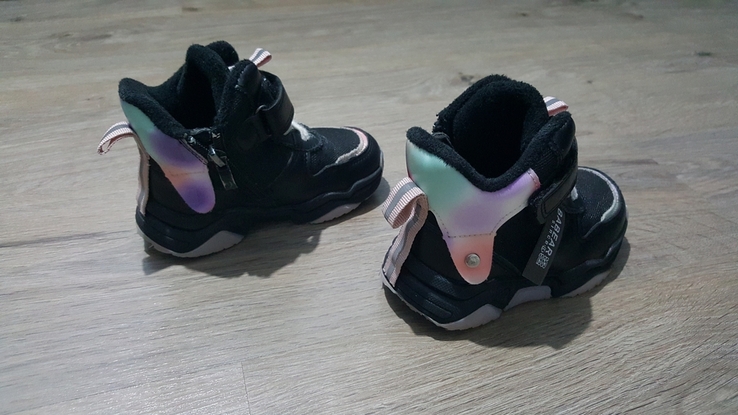 Хайтопы ботинки для девочки утеплённые чёрные, фото №5