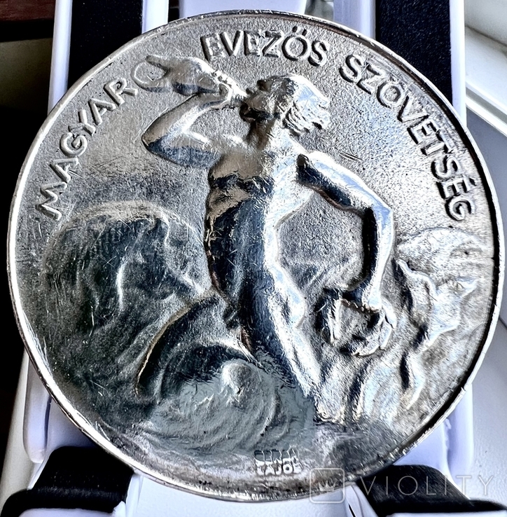 Медаль Серебро 1927 Венгрия Bern Lajos оригинал, фото №3