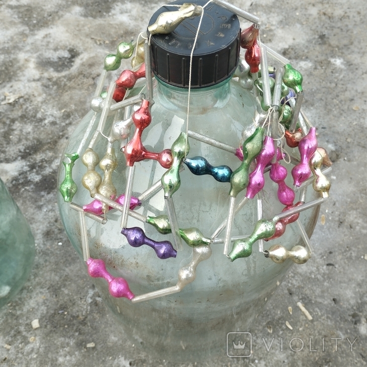 Старинное украинское стеклянное намисто ,колье, бусы. Стеклянные бусины, фото №3