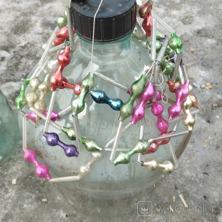 Старинное украинское стеклянное намисто ,колье, бусы. Стеклянные бусины, фото №6