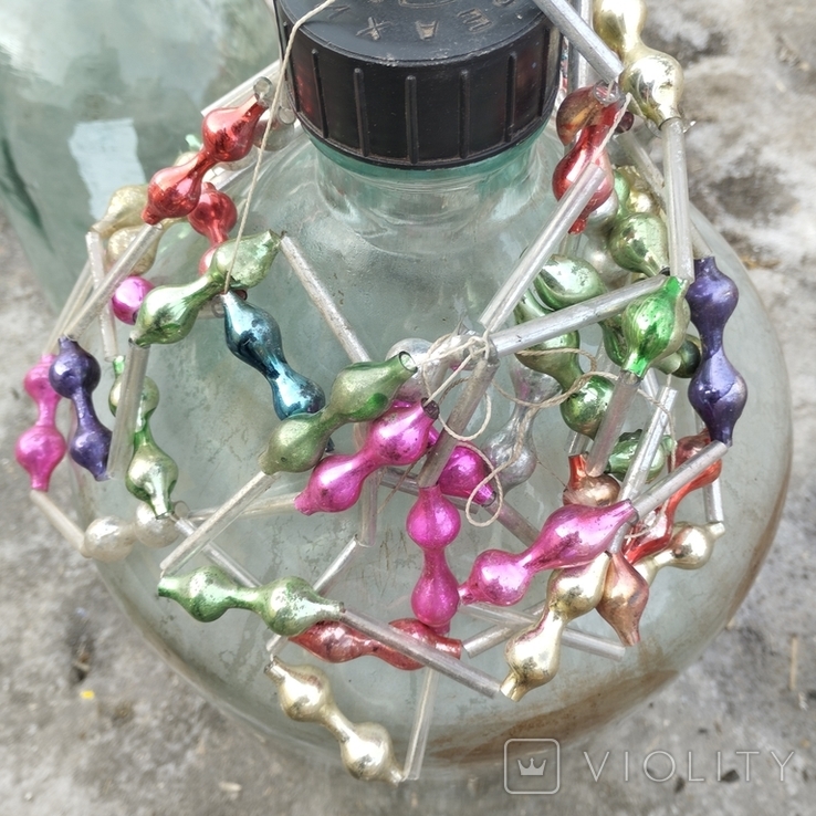 Старинное украинское стеклянное намисто ,колье, бусы. Стеклянные бусины, фото №7