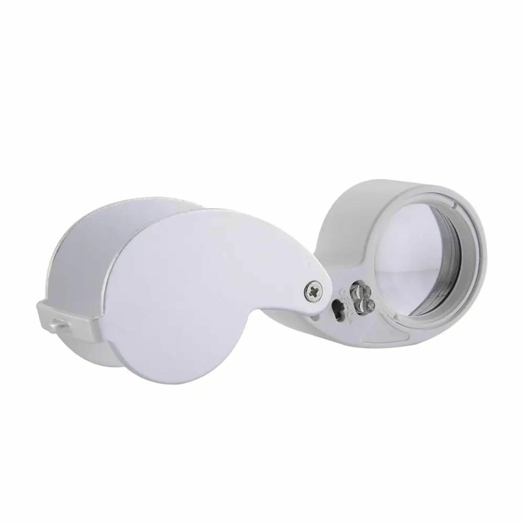 Ювелірна лупа 40Х-25 мм з LED-підсвіткою у футлярі White (1028), numer zdjęcia 6