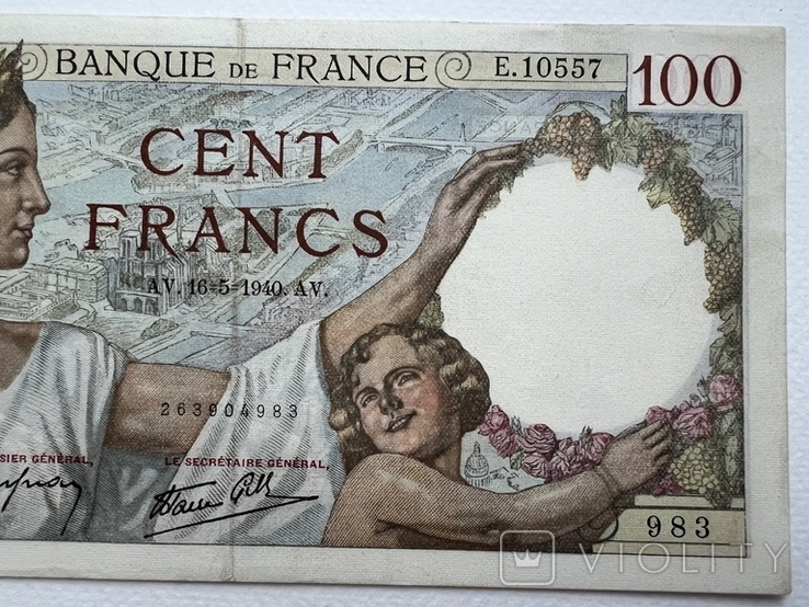 Бона 100 франків 1940 року, фото №7