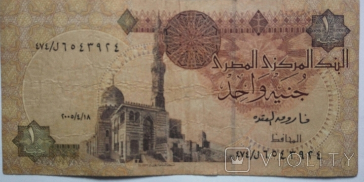 1 фунт 1996 р. Єгипет. - 1 шт., фото №2