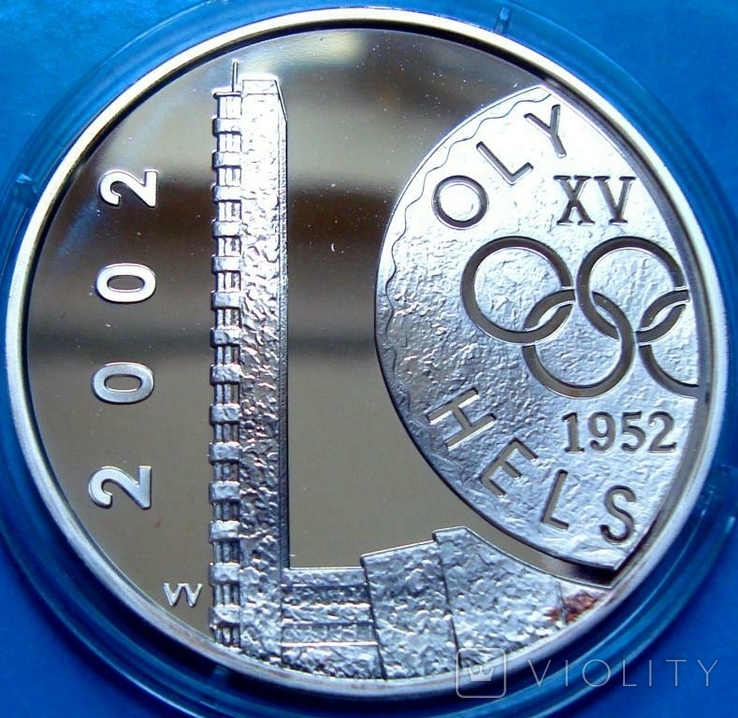 Финляндия 10 евро 2002, proof. 50 лет Олимпийским играм в Хельсинки., фото №3