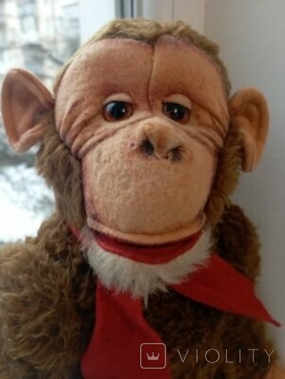 Vintage Monkey Straw Cotter Pin 50cm Toy Igashka GDR, photo number 2