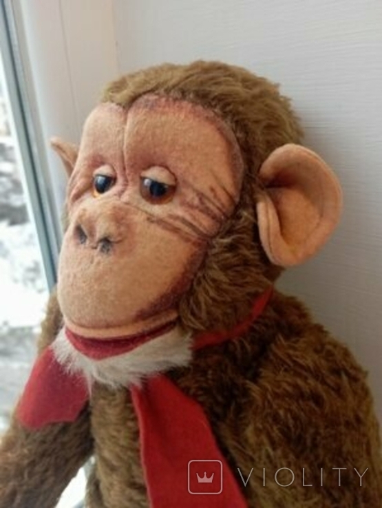 Вінтажна шплінт для солом'яної мавпи 50см іграшка Igashka НДР, фото №3