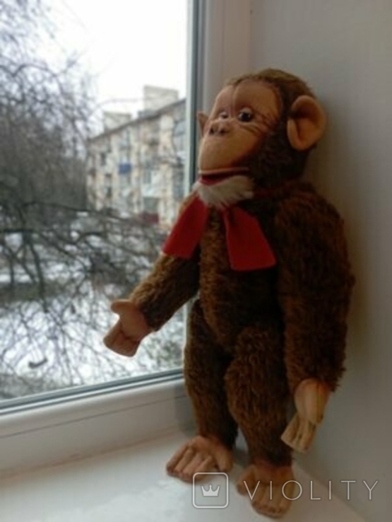 Вінтажна шплінт для солом'яної мавпи 50см іграшка Igashka НДР, фото №4