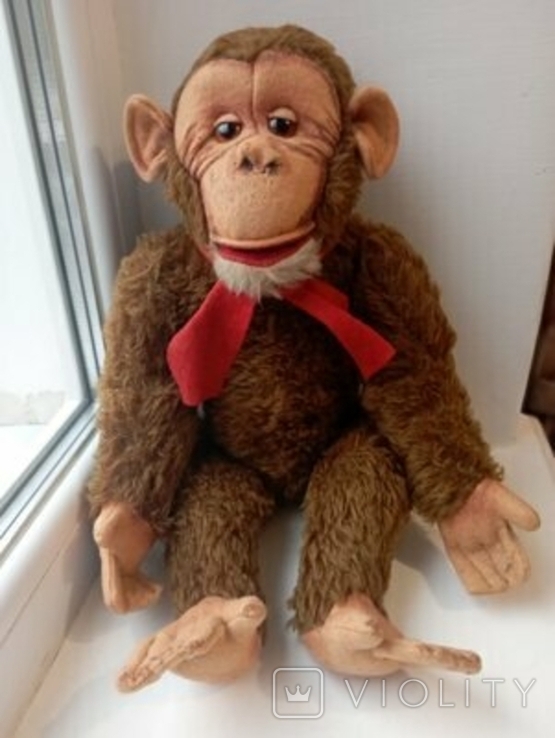 Вінтажна шплінт для солом'яної мавпи 50см іграшка Igashka НДР, фото №9
