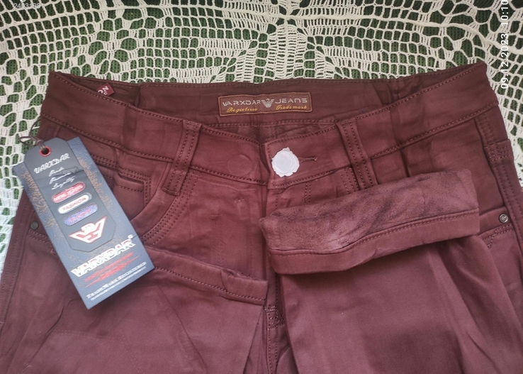 Новые мужские утеплённые джинсы VARXDAR denim. Зауженные стрейчевые. 28р. Лот 1139, фото №7