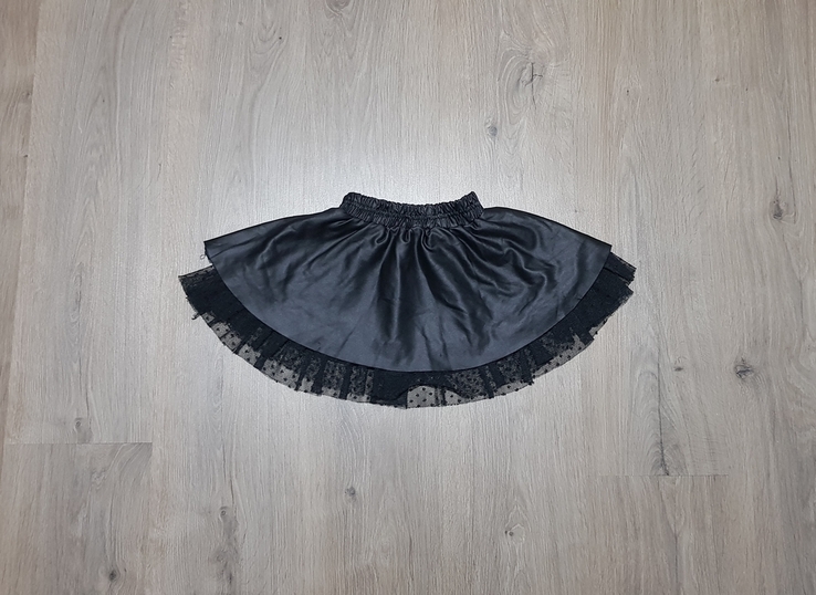 Школьная детская юбка с кружевом черная breeze, фото №2
