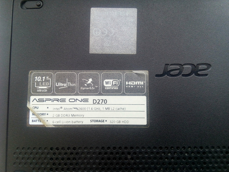 Нетбук Acer Aspire One D 270 10 дюймів, photo number 6